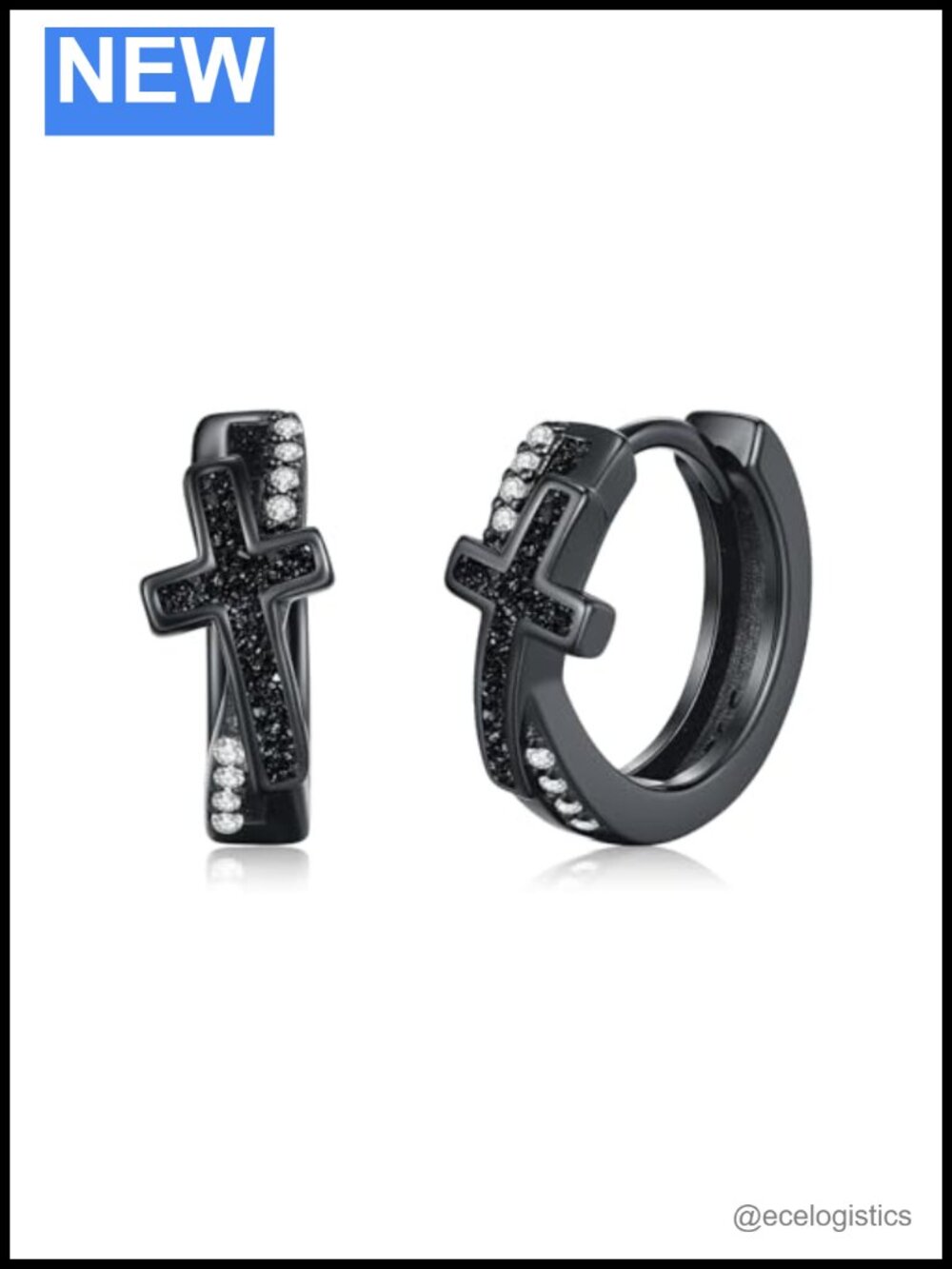 Sterling Silver Cross Hoop Earrings Huggie Christian Jewelry
